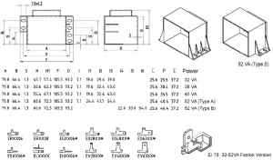 EI75_TRR_Faston_Trasformatori_Quote-Faston_Transformers_dimensions